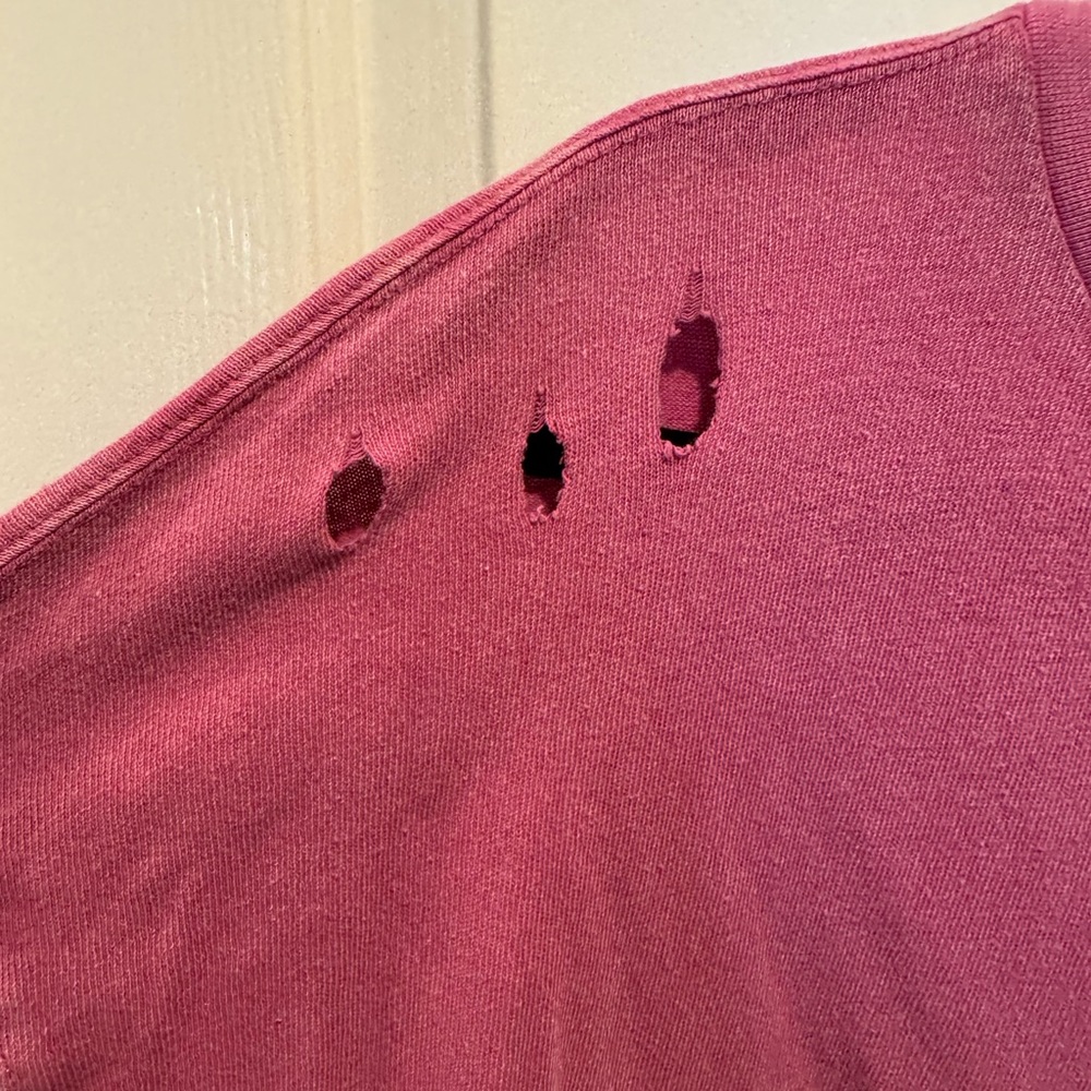 We The Free Pink Distressed Pocket Tee Size L - Picture 5 of 14